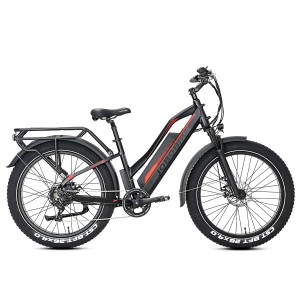 Rower elektryczny Jobobike Robin Pro czarno - czerwony ST